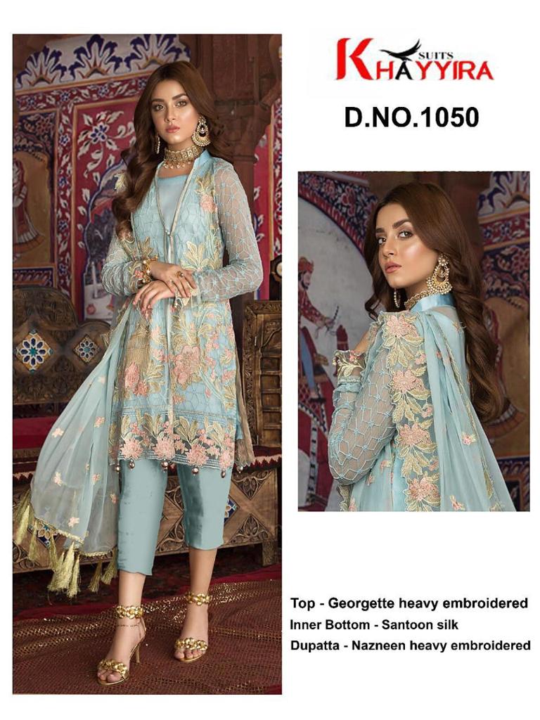 PAKISTANI SUITS D NO 1050 BY KHAYYIRA